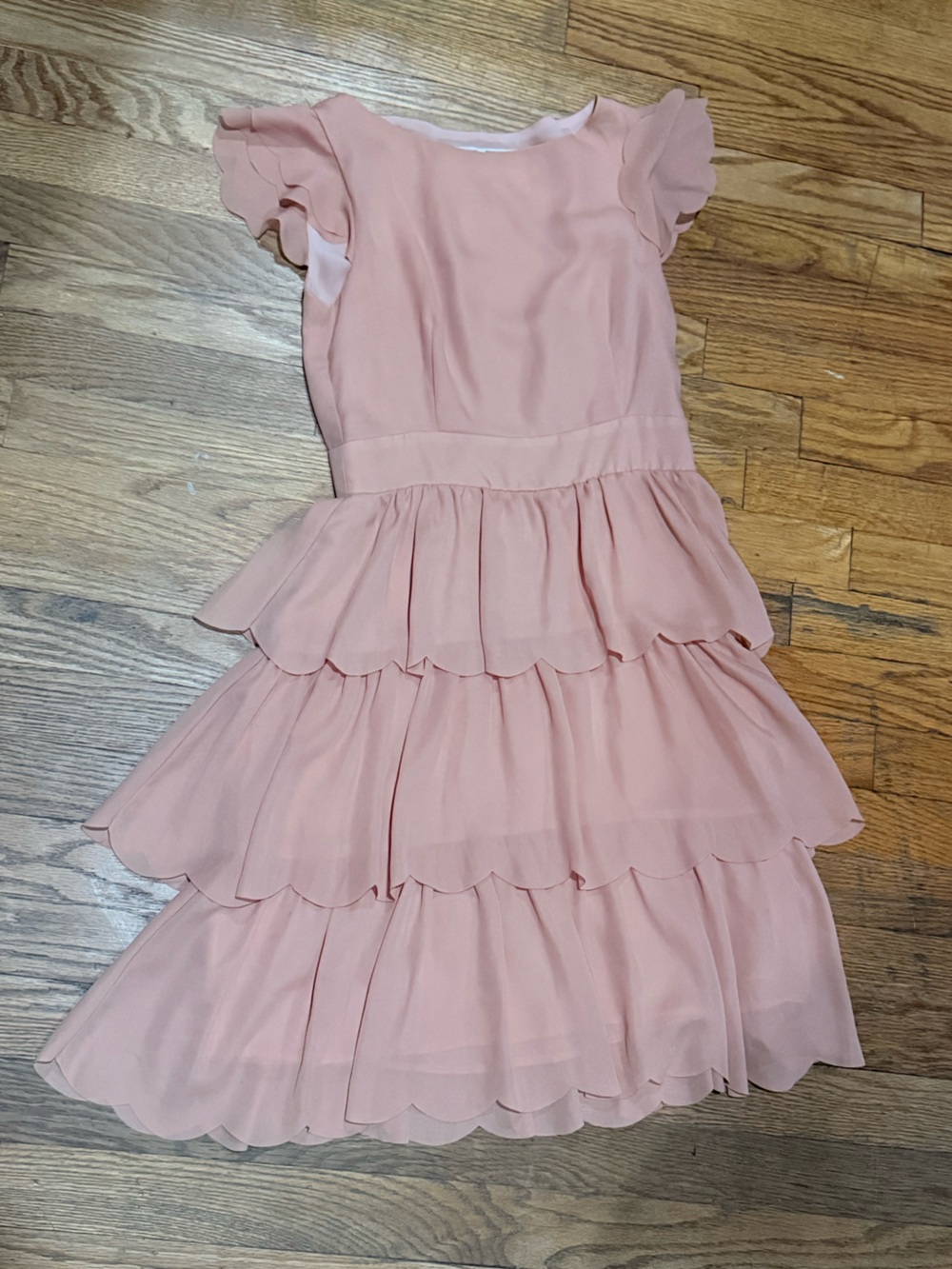 Pink Martini Blush Pink Sleeveless Tiered Dress Size S